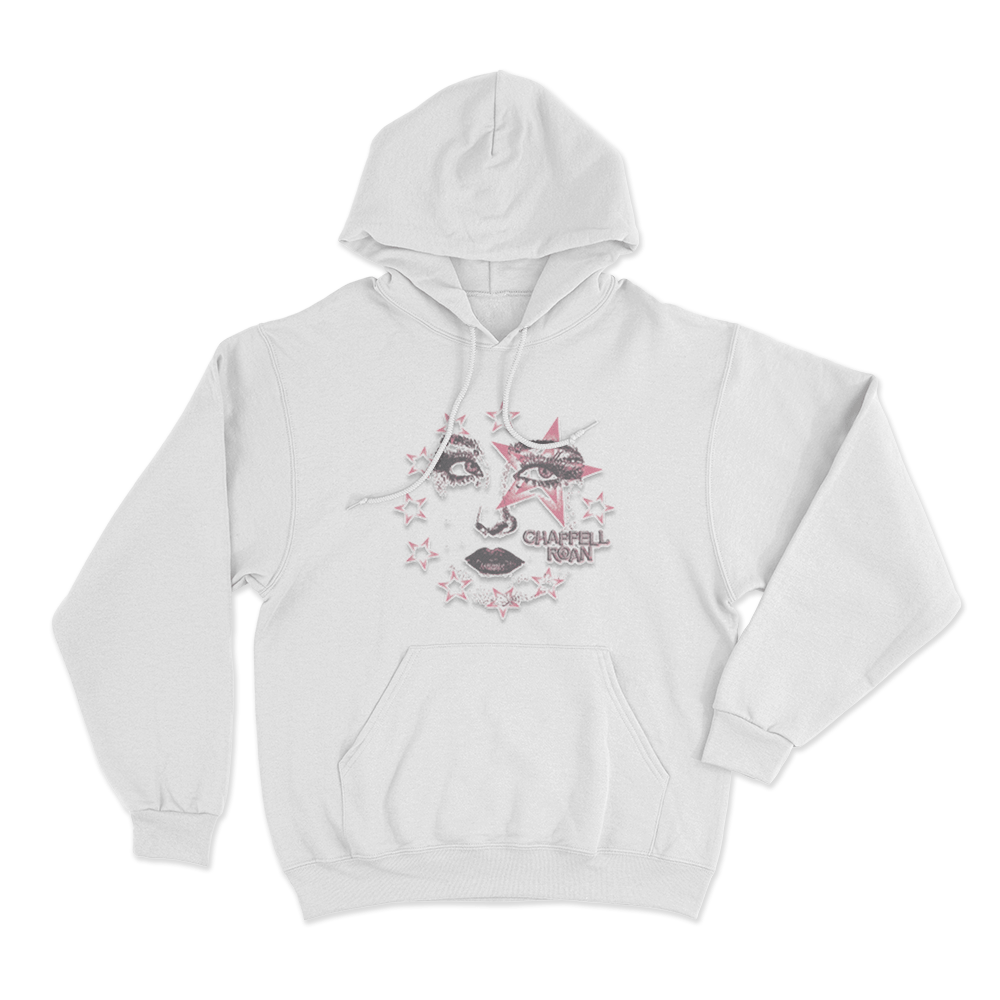 Star Face Unisex Hoodie White Star Face Unisex Hoodie White